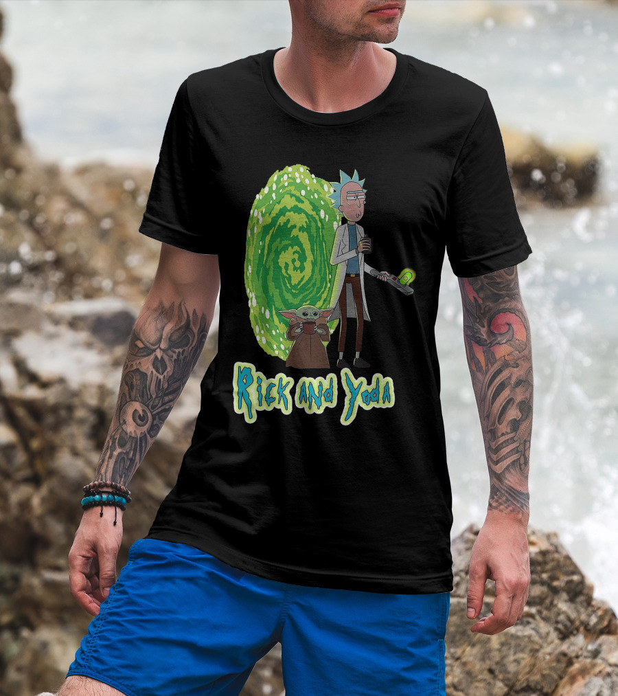 Rick And Yoda Portal Adventure T-Shirt
