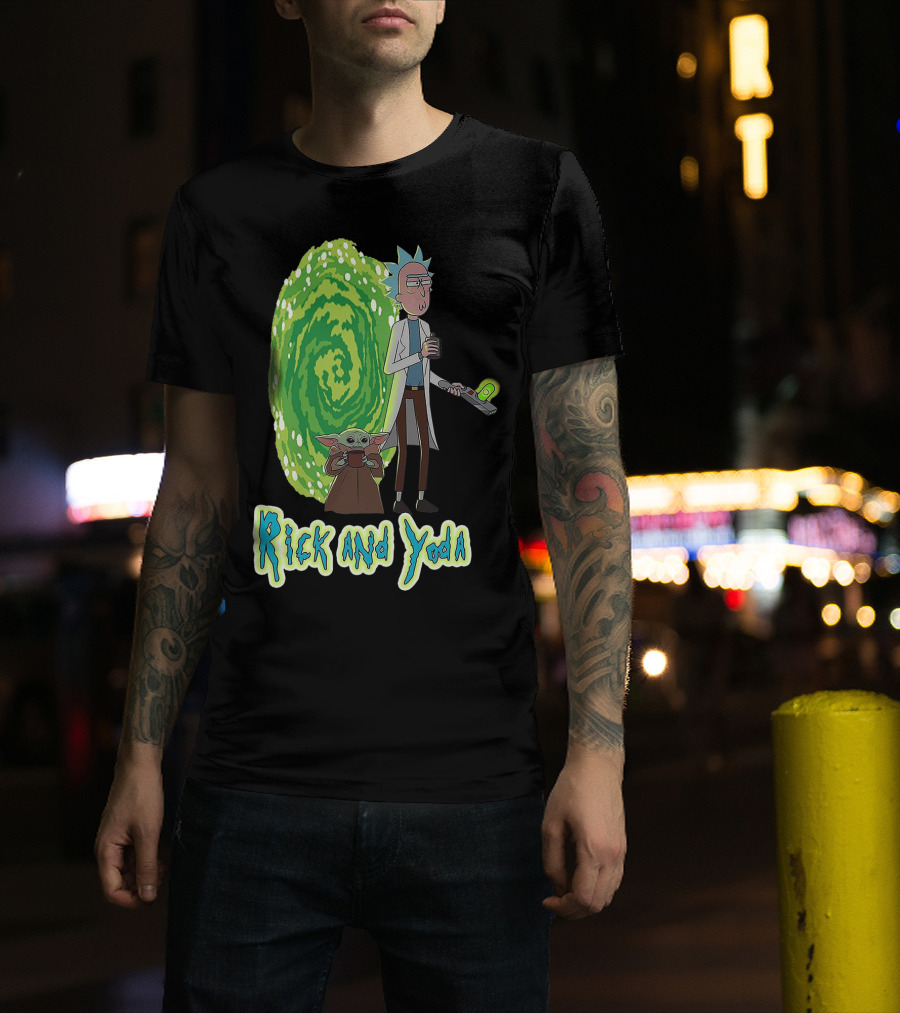 Rick And Yoda Portal Adventure T-Shirt
