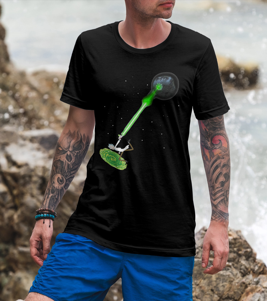 Rick Sanchez Kamehameha Death Star T-Shirt