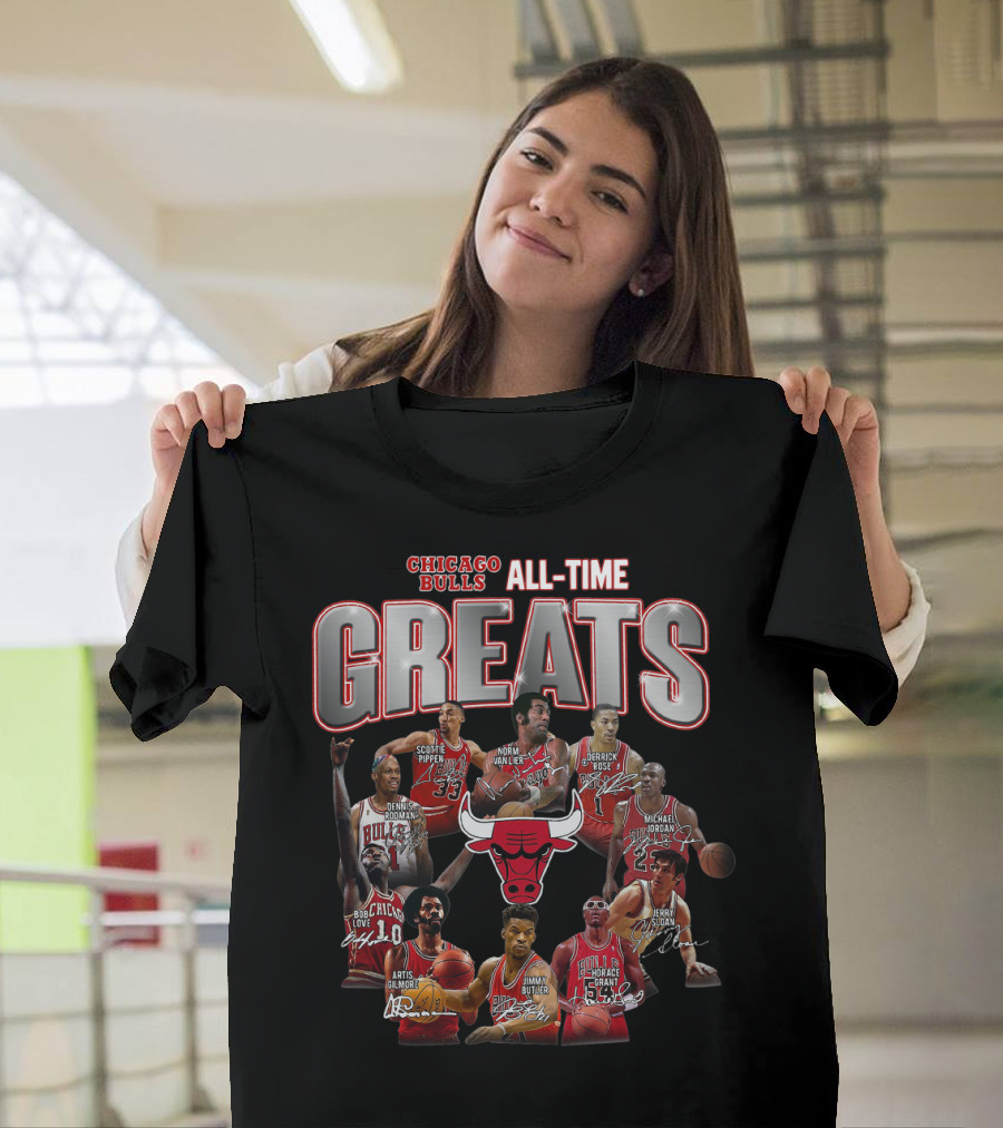 Chicago Bulls All-Time Greats Legends Michael Jordan Scottie Pippen Dennis Rodman Derrick Rose Joakim Noah T-Shirt