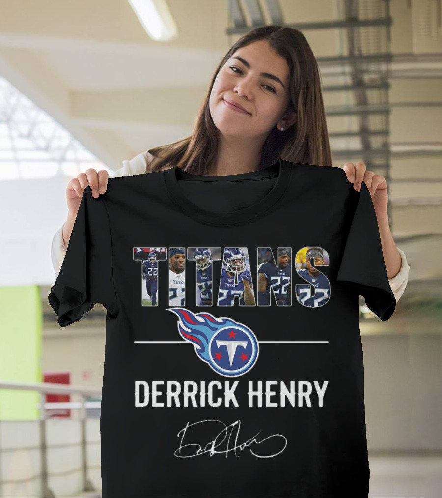 Tennessee Titans Derrick Henry Signature Jersey Nfl Football T-Shirt