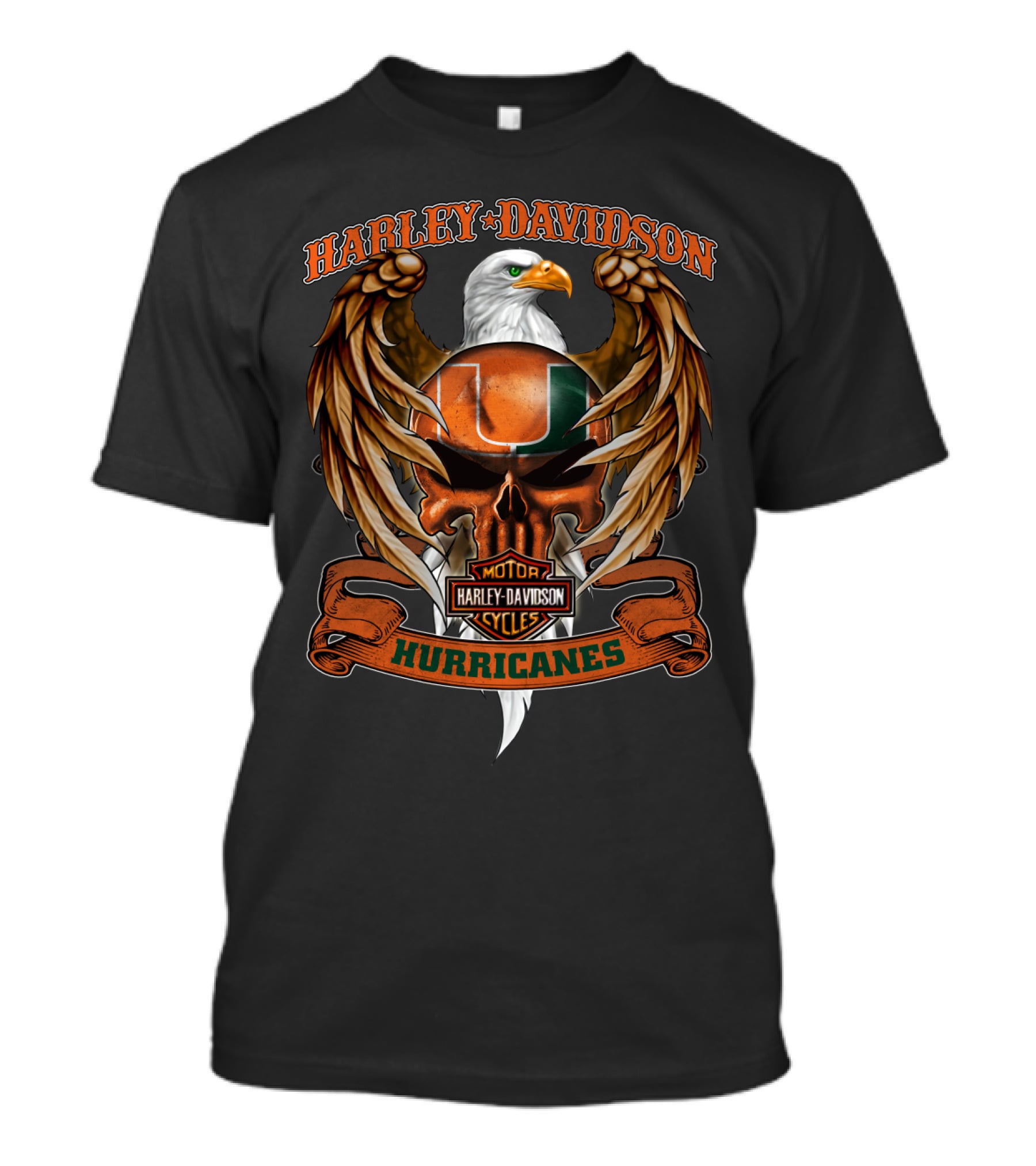 Harley Davidson Hurricanes Miami Ncaa T-Shirt
