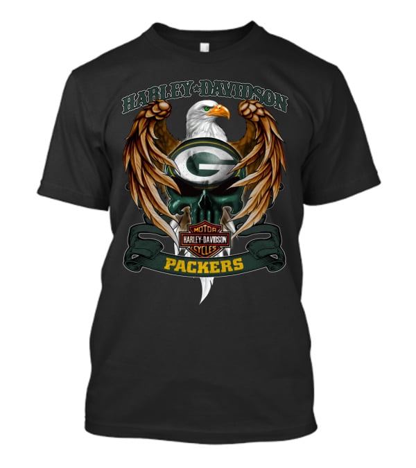 Harley Davidson Green Bay Packers Eagle Dh 99 Hd Nfl T-Shirt