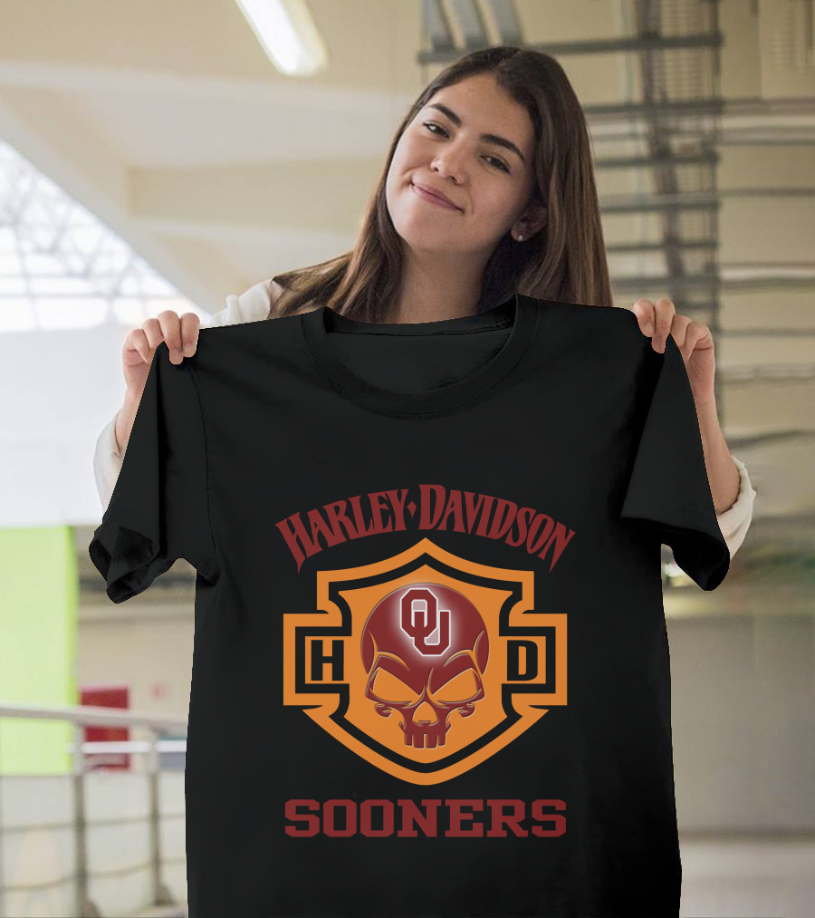 Harley Davidson Sooners Ou Ncaa Football Fans T-Shirt