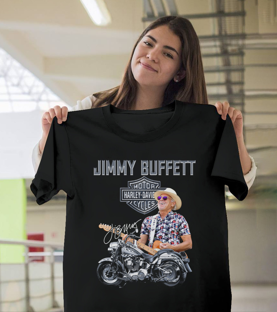 Jimmy Buffett Harley Davidson Motorcycles Vintage Style T-Shirt