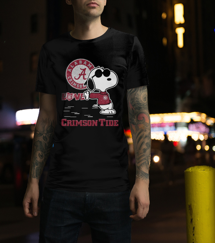 Snoopy Crimson Tide Alabama Love T-Shirt
