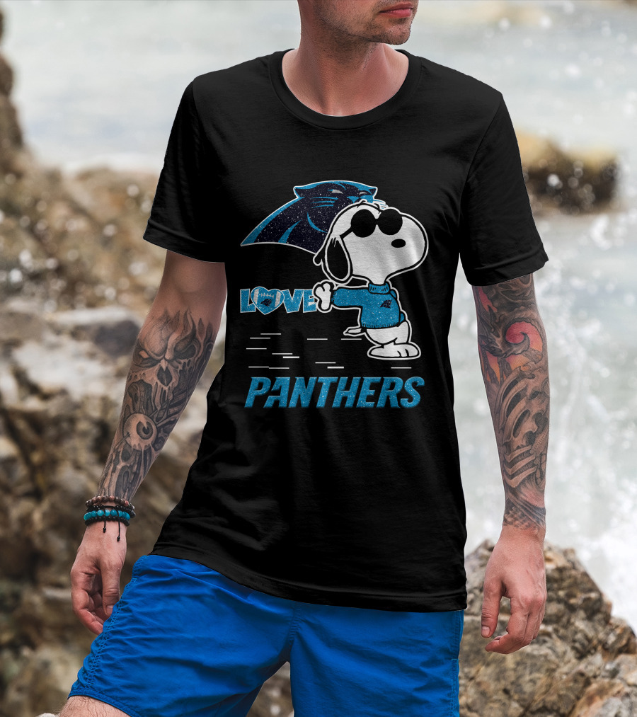 Snoopy Love Panthers Carolina T-Shirt
