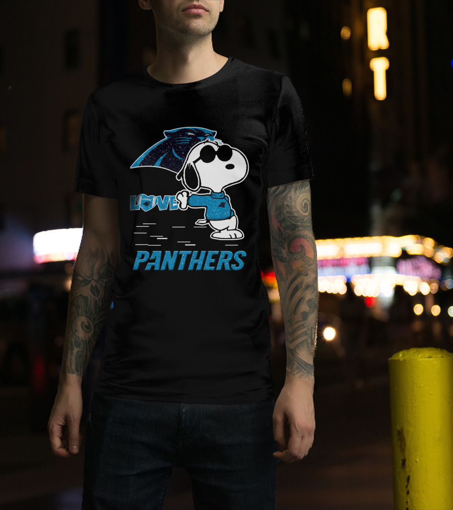 Snoopy Love Panthers Carolina T-Shirt