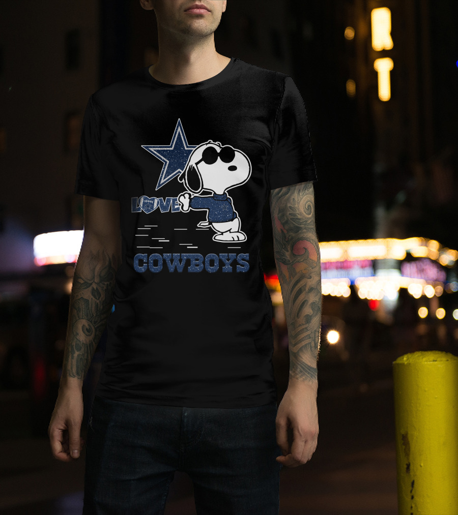 Snoopy Love Dallas Cowboys Nfl Football Fans T-Shirt