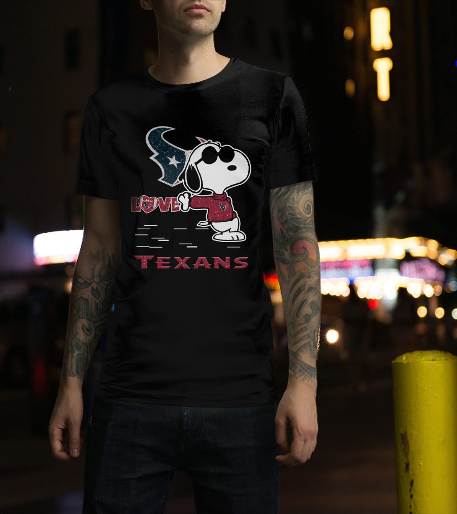 Snoopy Love Houston Texans For Nfl Fans T-Shirt