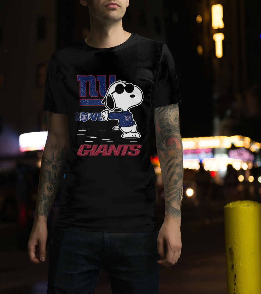 Snoopy NY Giants Love T-Shirt