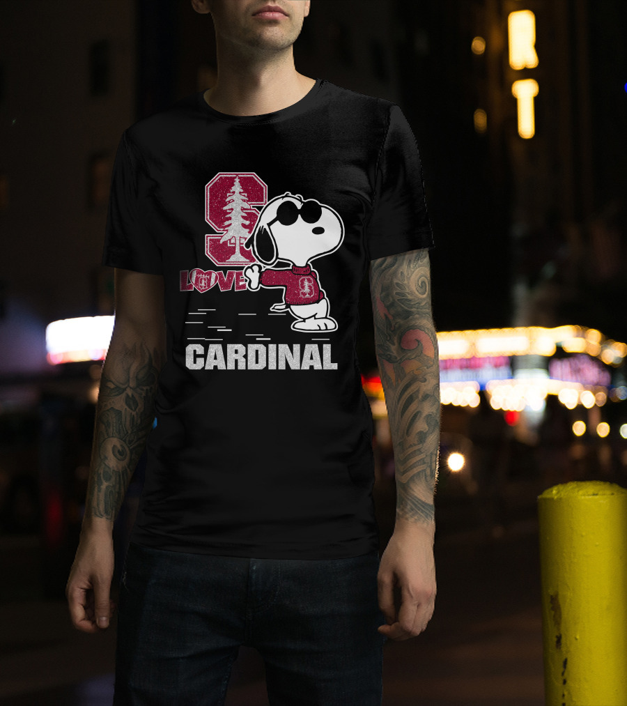 Snoopy Stanford Cardinal Love T-Shirt