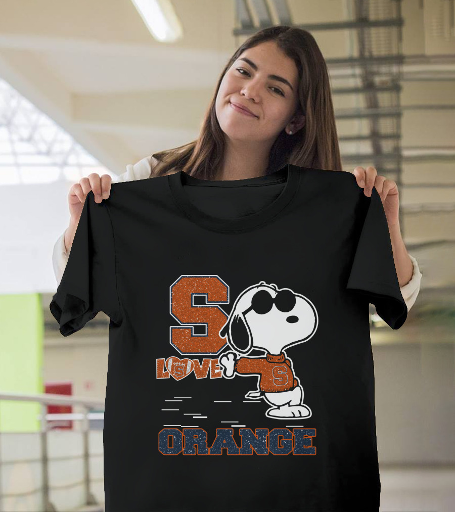 Snoopy Love Syracuse Orange Football T-Shirt