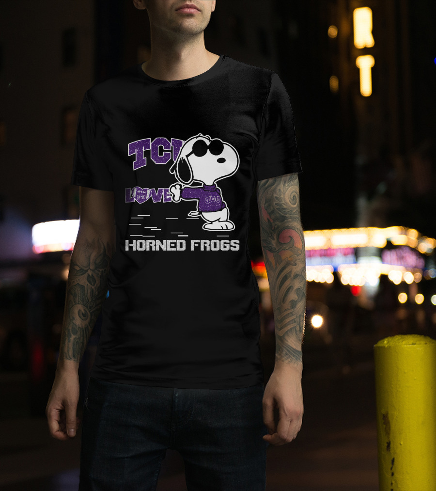 TCU Love Snoopy Horned Frogs T-Shirt