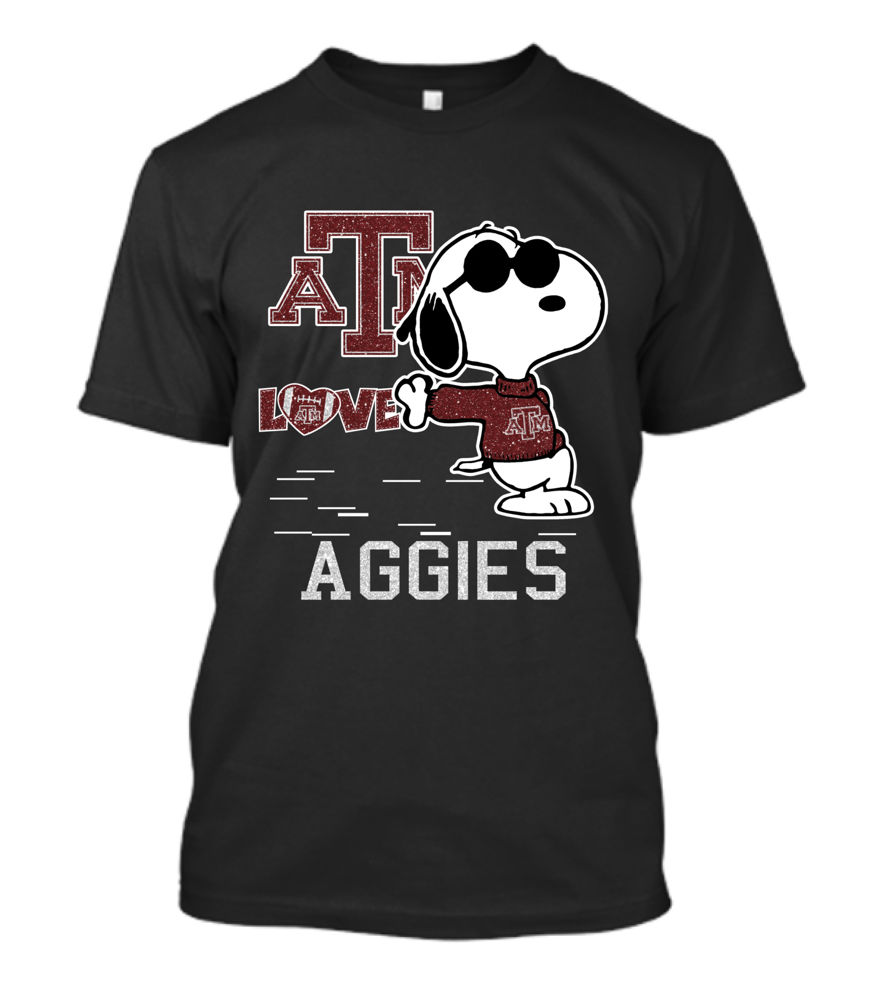 Snoopy AT Love Texas A&M Aggies T-Shirt