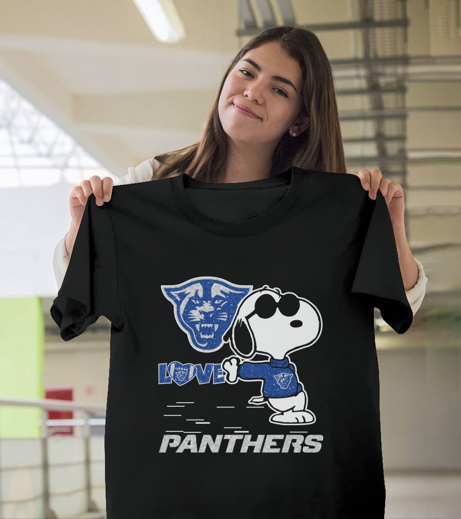 Snoopy Love Georgia State Panthers Football Fan Gear T-Shirt