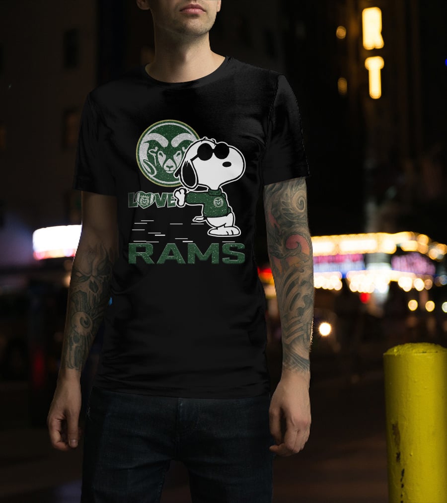 Snoopy Love Colorado State Rams Peanuts Sports Team Spirit T-Shirt