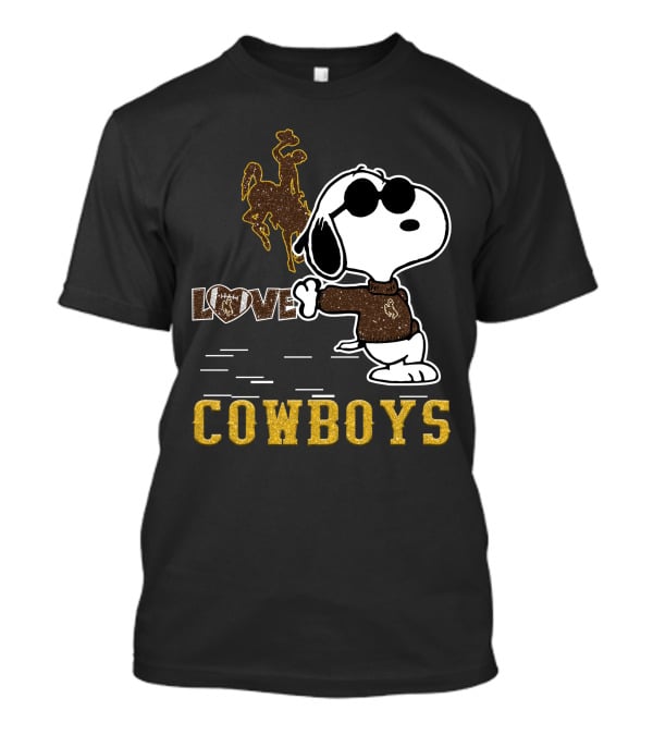 Snoopy Love Wyoming Cowboys Football Peanuts Character T-Shirt