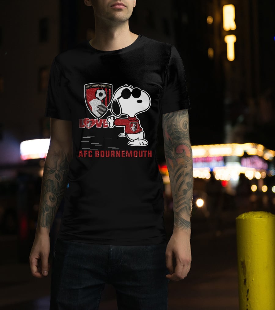 Snoopy Love Afc Bournemouth Football Club T-Shirt