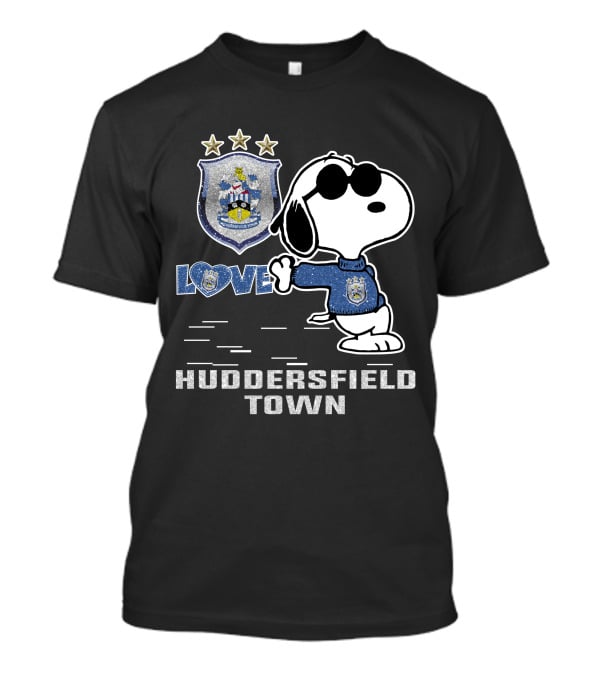 Snoopy Love Huddersfield Town Crest With Stars T-Shirt