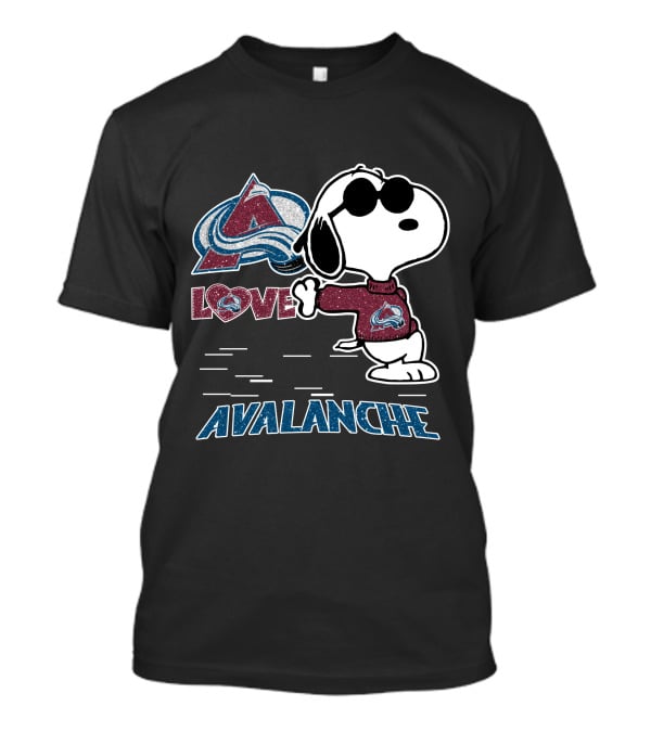 Snoopy Love Colorado Avalanche Peanuts Hockey T-Shirt