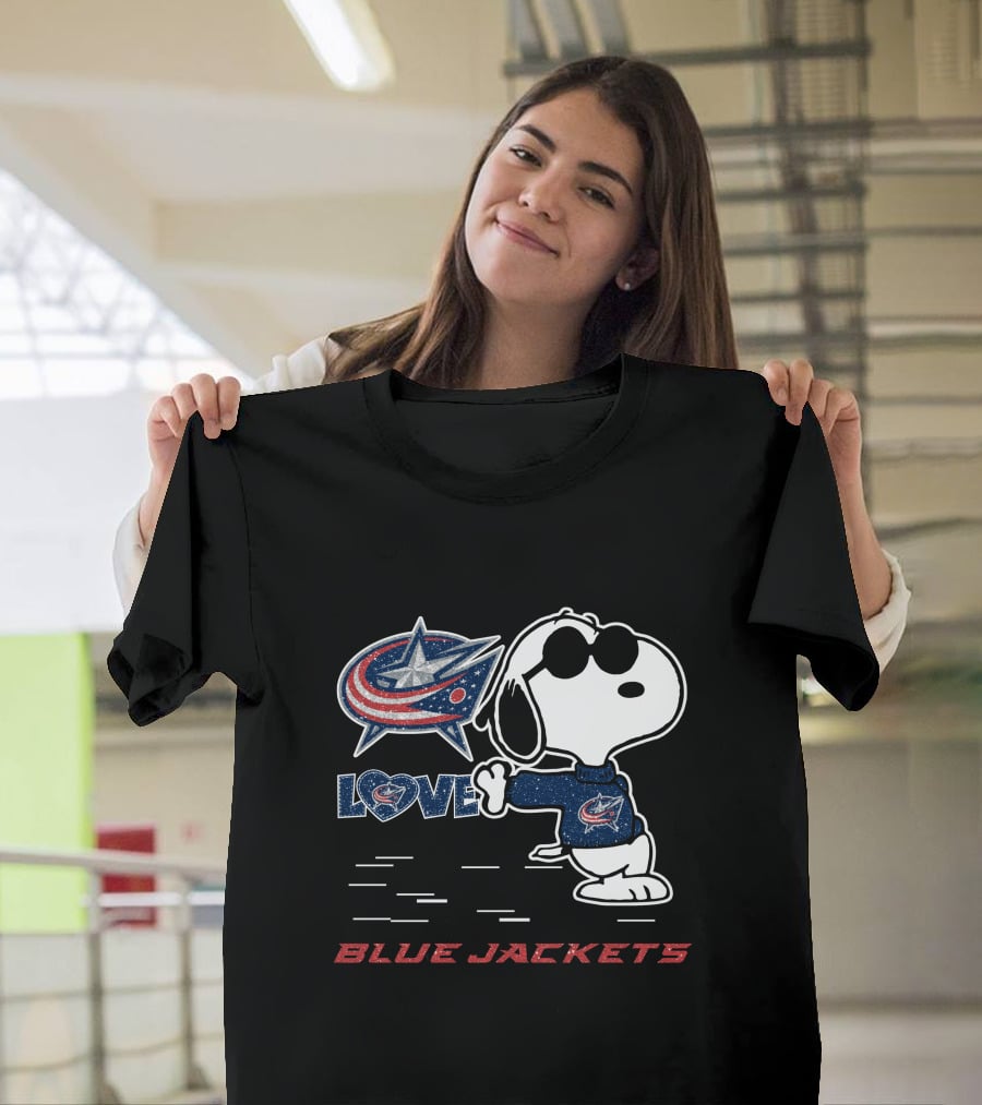 Snoopy Love Columbus Blue Jackets T-Shirt