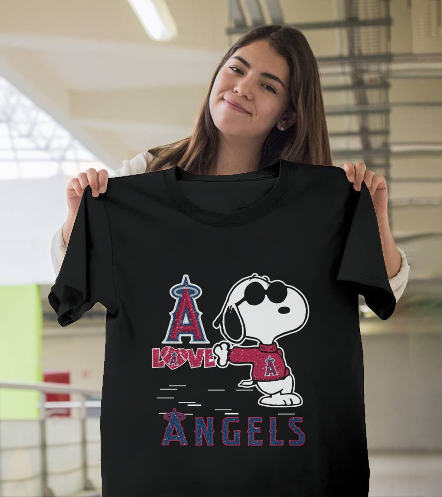 Snoopy Love Los Angeles Angels A Angels T-Shirt