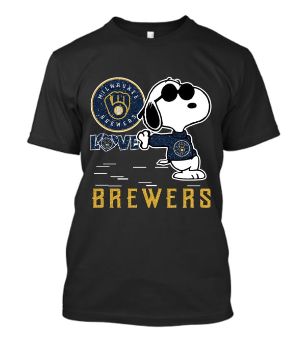 Snoopy Milwaukee Brewers Love Brewers T-Shirt