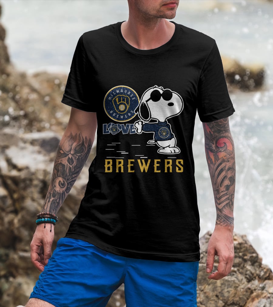 Snoopy Milwaukee Brewers Love Brewers T-Shirt