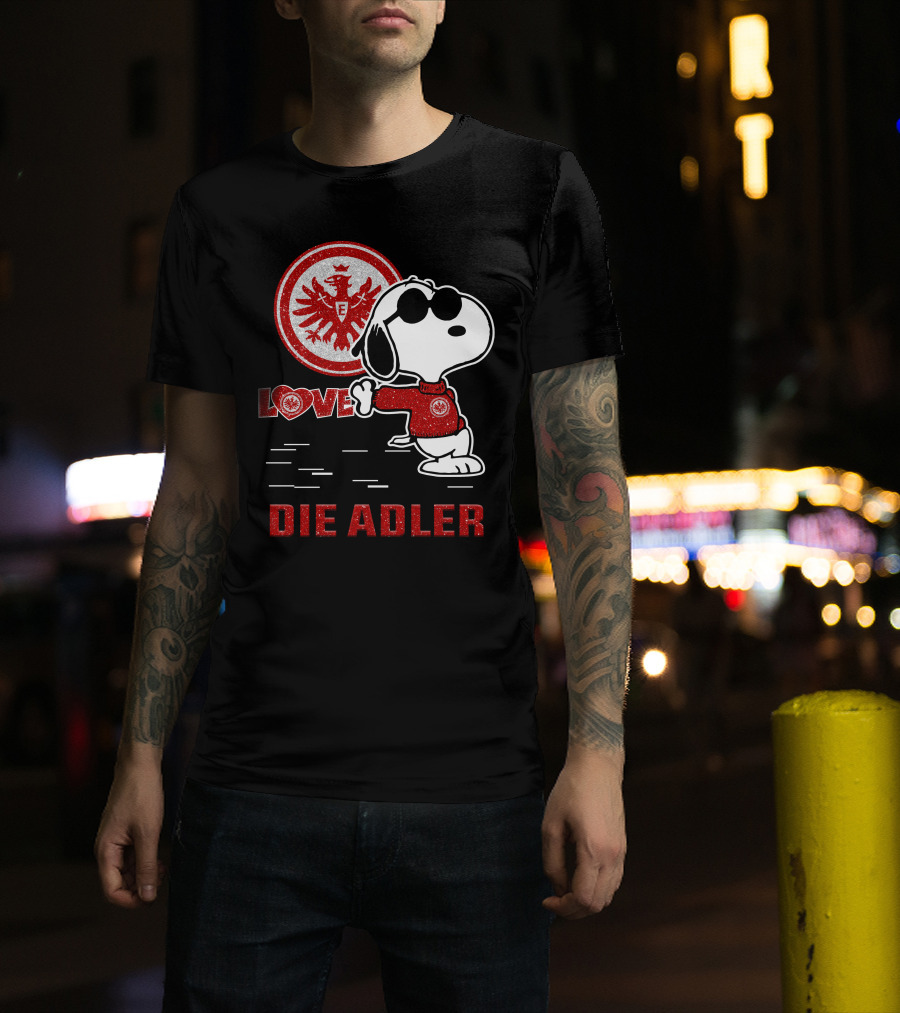 Love Die Adler Snoopy Eintracht Frankfurt T-Shirt