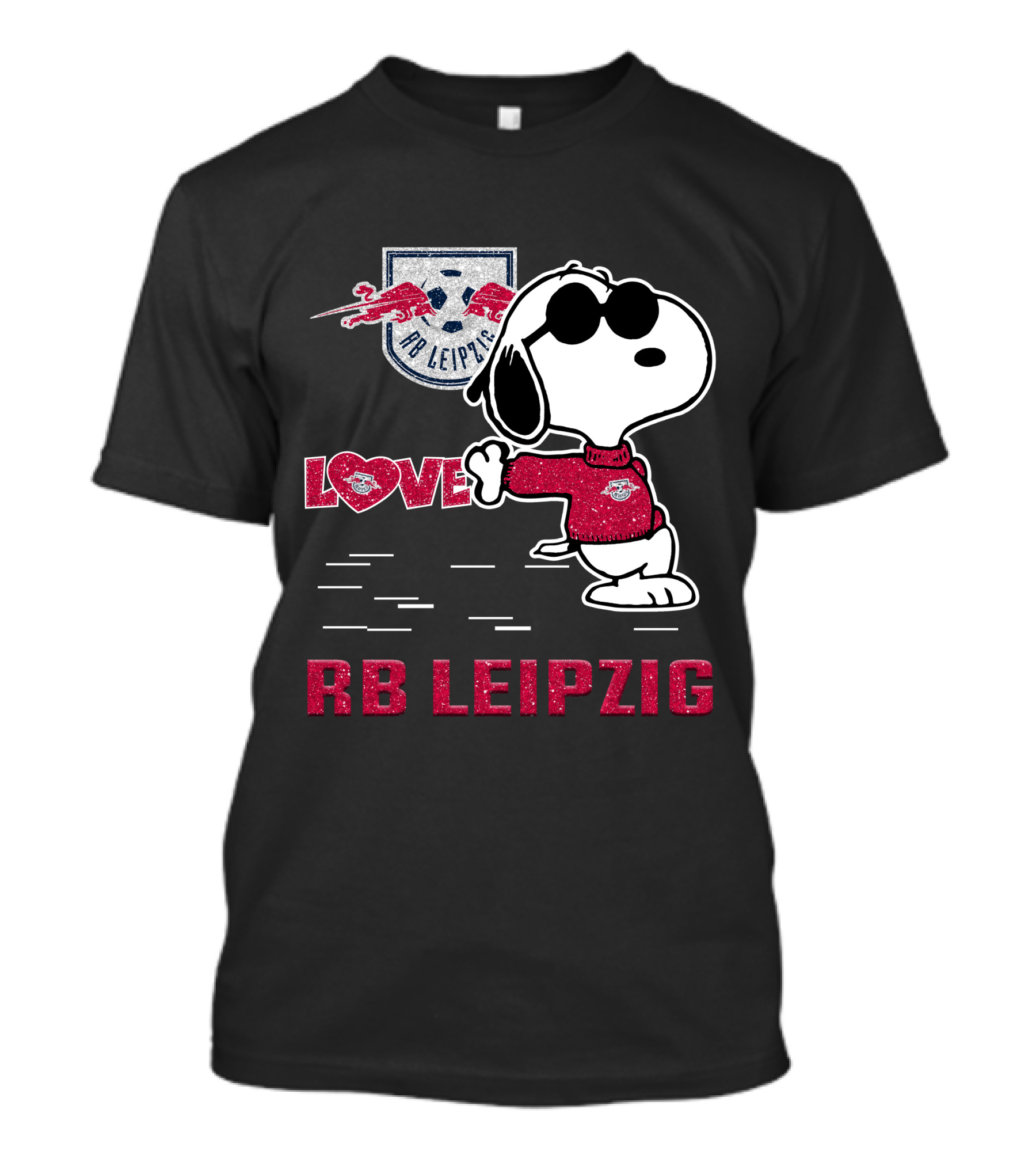 Snoopy Love RB Leipzig With Logo And Soccer T-Shirt