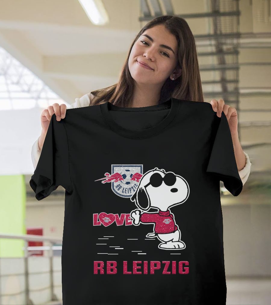 Snoopy Love RB Leipzig With Logo And Soccer T-Shirt