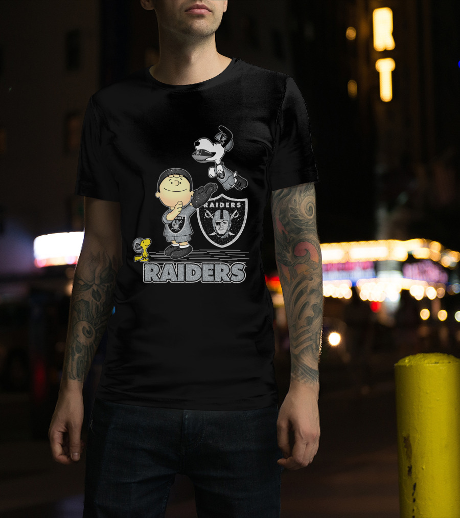 Snoopy Raiders Football Team With Las Vegas Logo And Friends T-Shirt