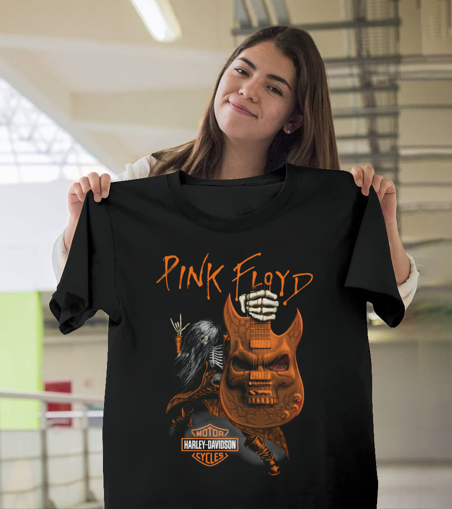 Pink Floyd Harley Davidson Skull Guitar T-Shirt