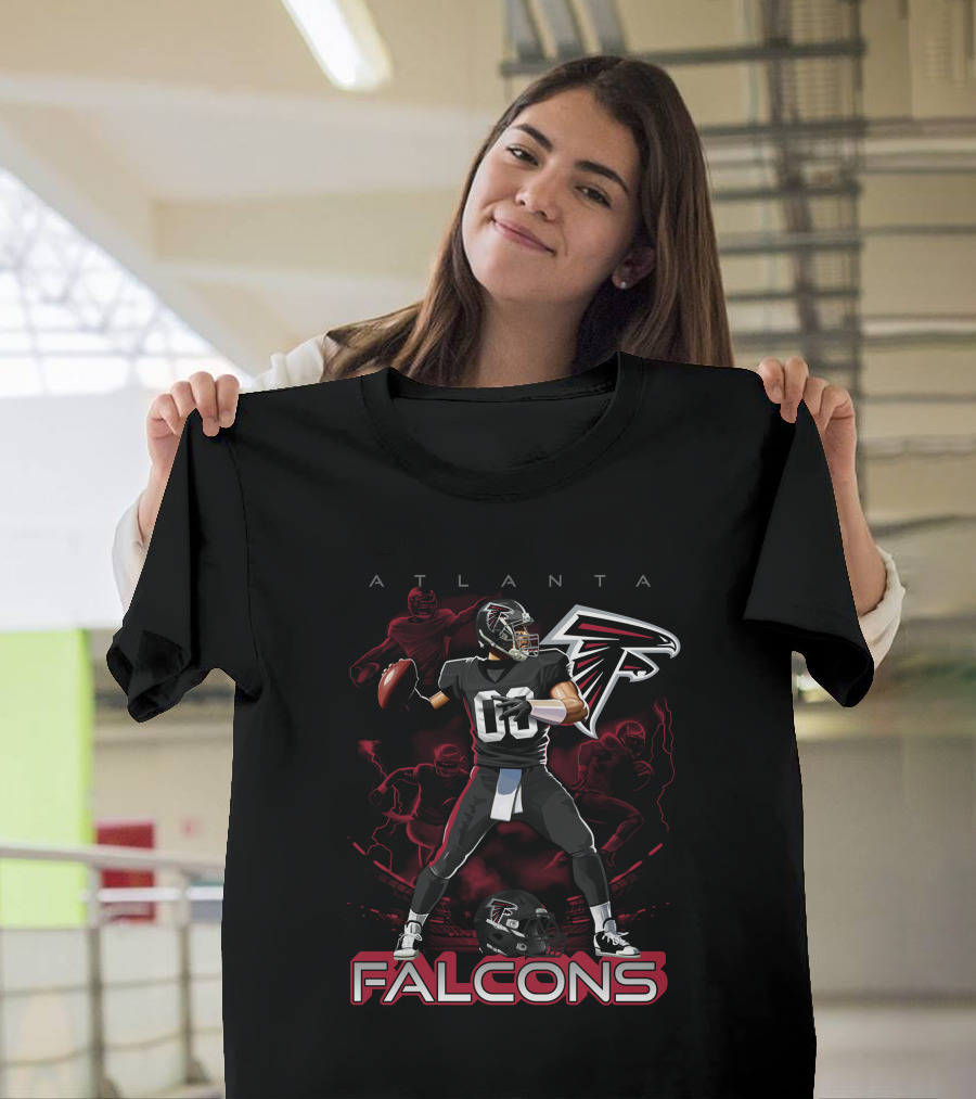 Atlanta Falcons Football Player Action With Helmet T-Shirt
