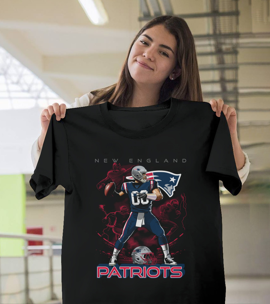 New England Patriots Quarterback Action 03 Football Team T-Shirt