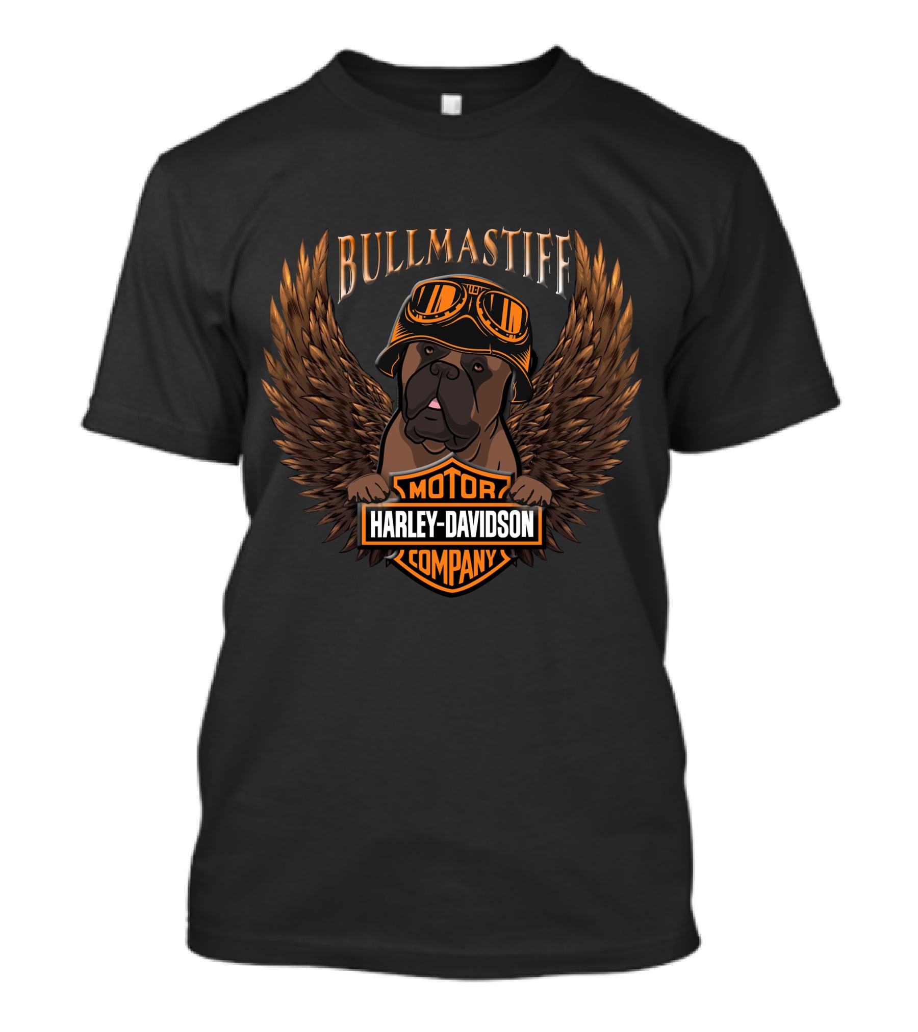 Bullmastiff Harley Davidson Motor Company Wings T-Shirt