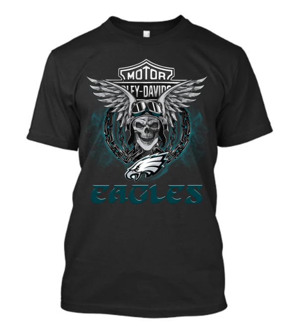 Motor Harley Davidson Philadelphia Eagles Nfl Football Fans T-Shirt