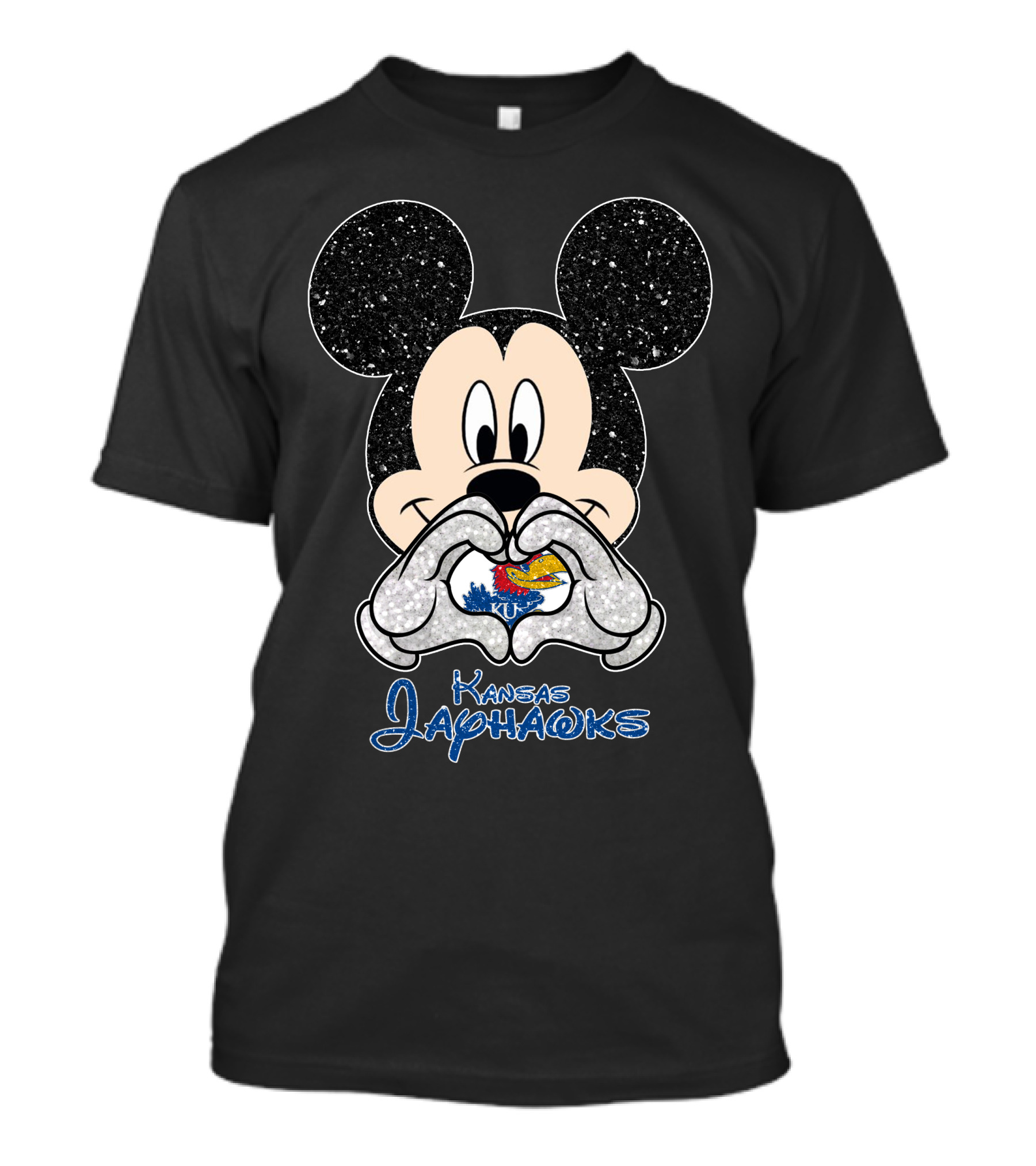 Mickey Heart KU Kansas Jayhawks T-Shirt