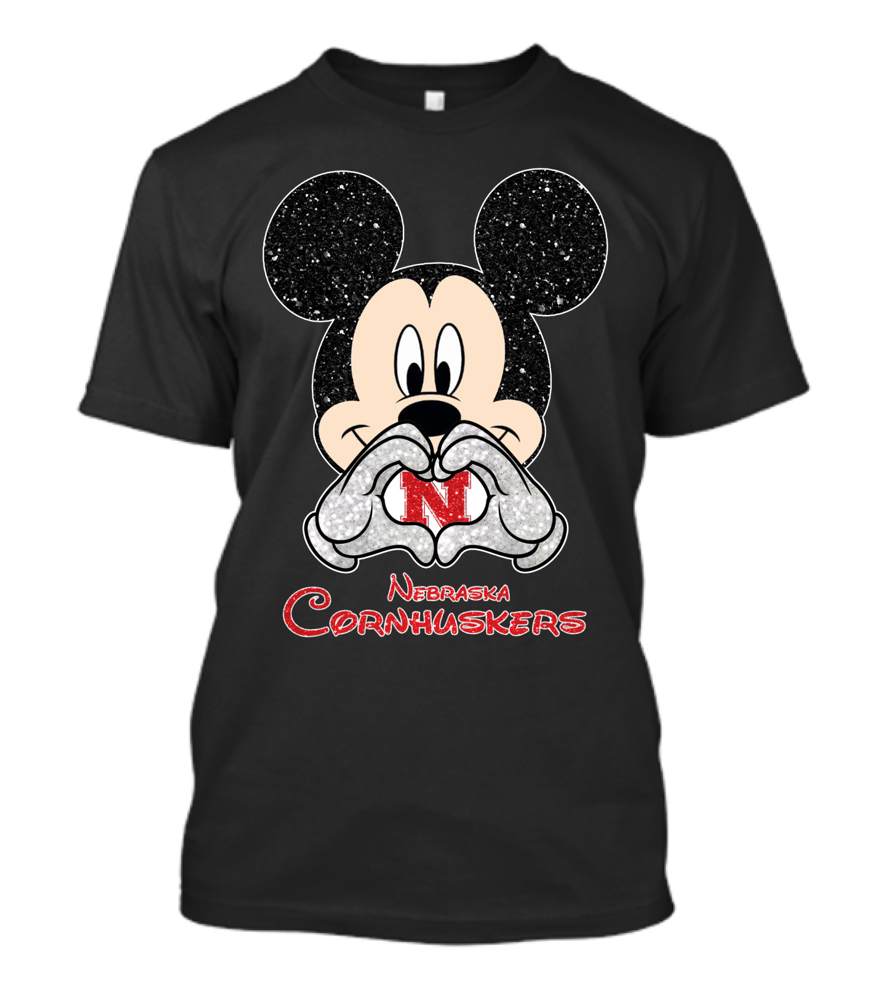 Mickey Nebraska Cornhuskers Love T-Shirt