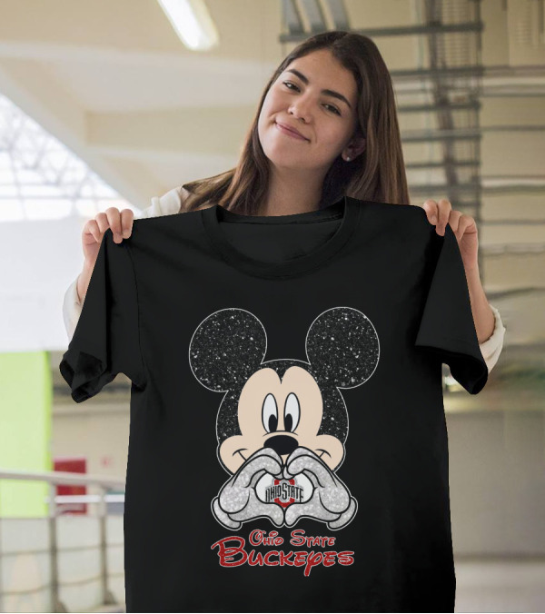 Mickey Mouse Heart Ohio State Buckeyes Fan Love T-Shirt