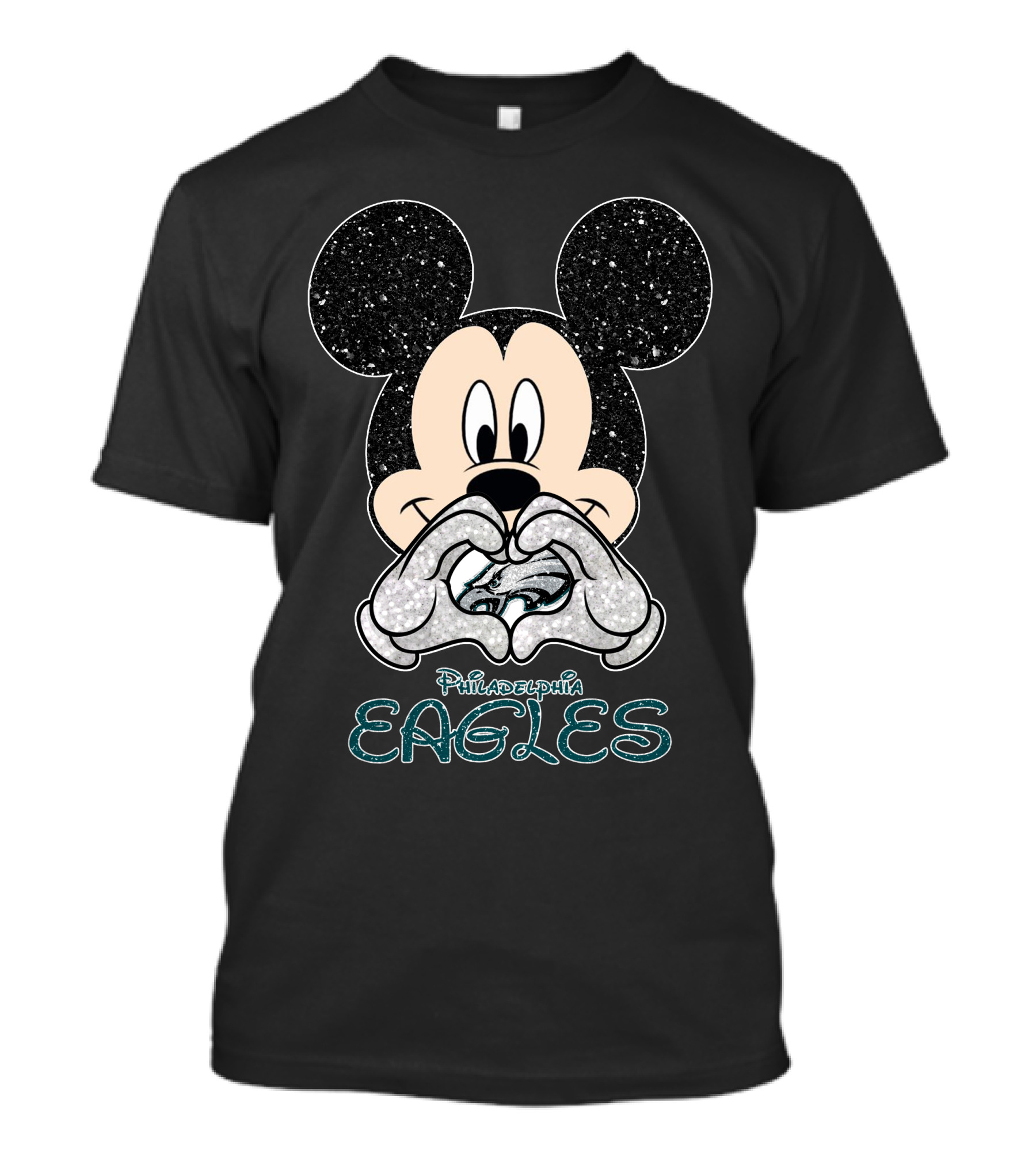 Mickey Philadelphia Eagles Heart Gesture T-Shirt
