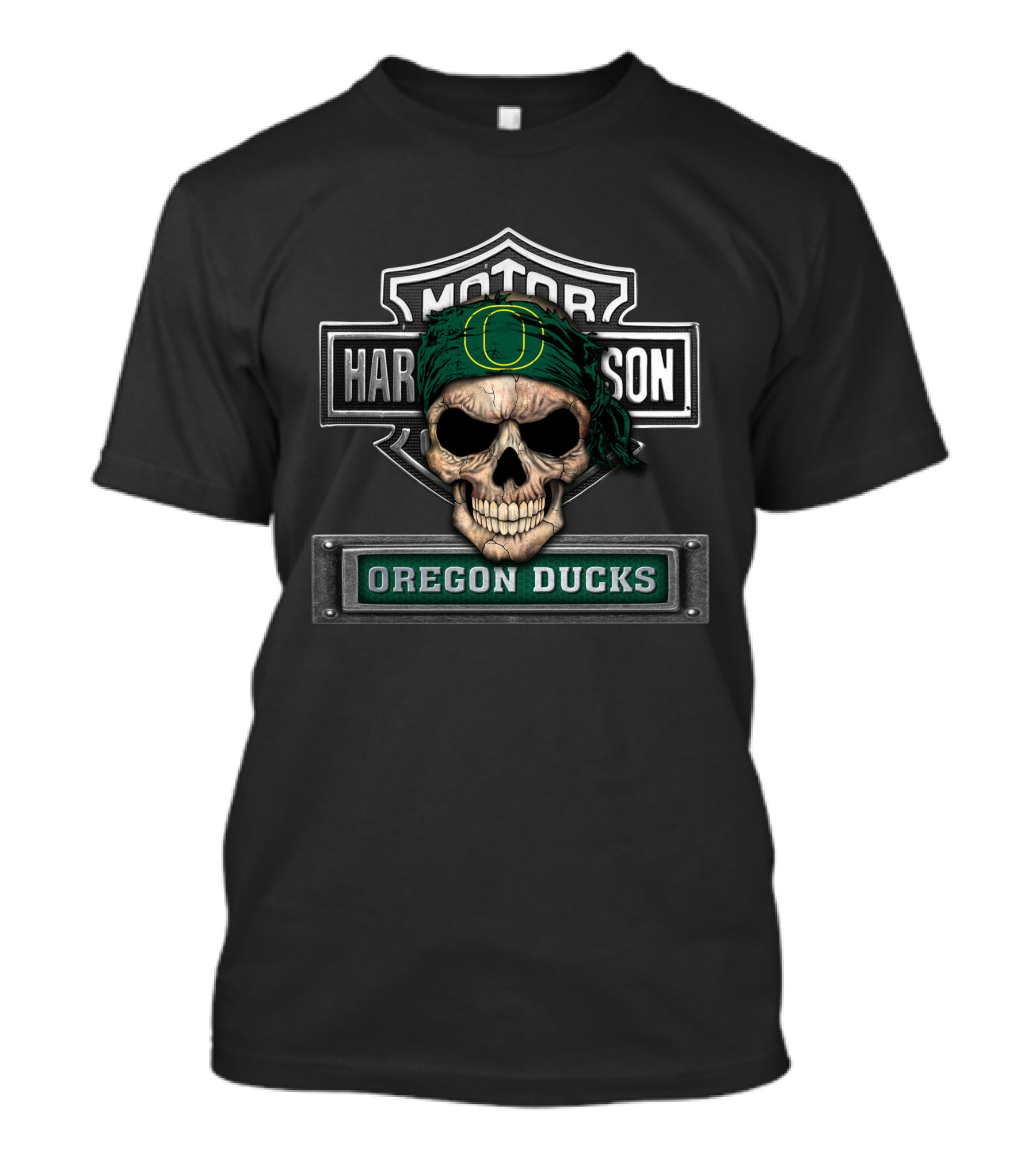 Motor Harley Davidson Oregon Ducks Skull T-Shirt