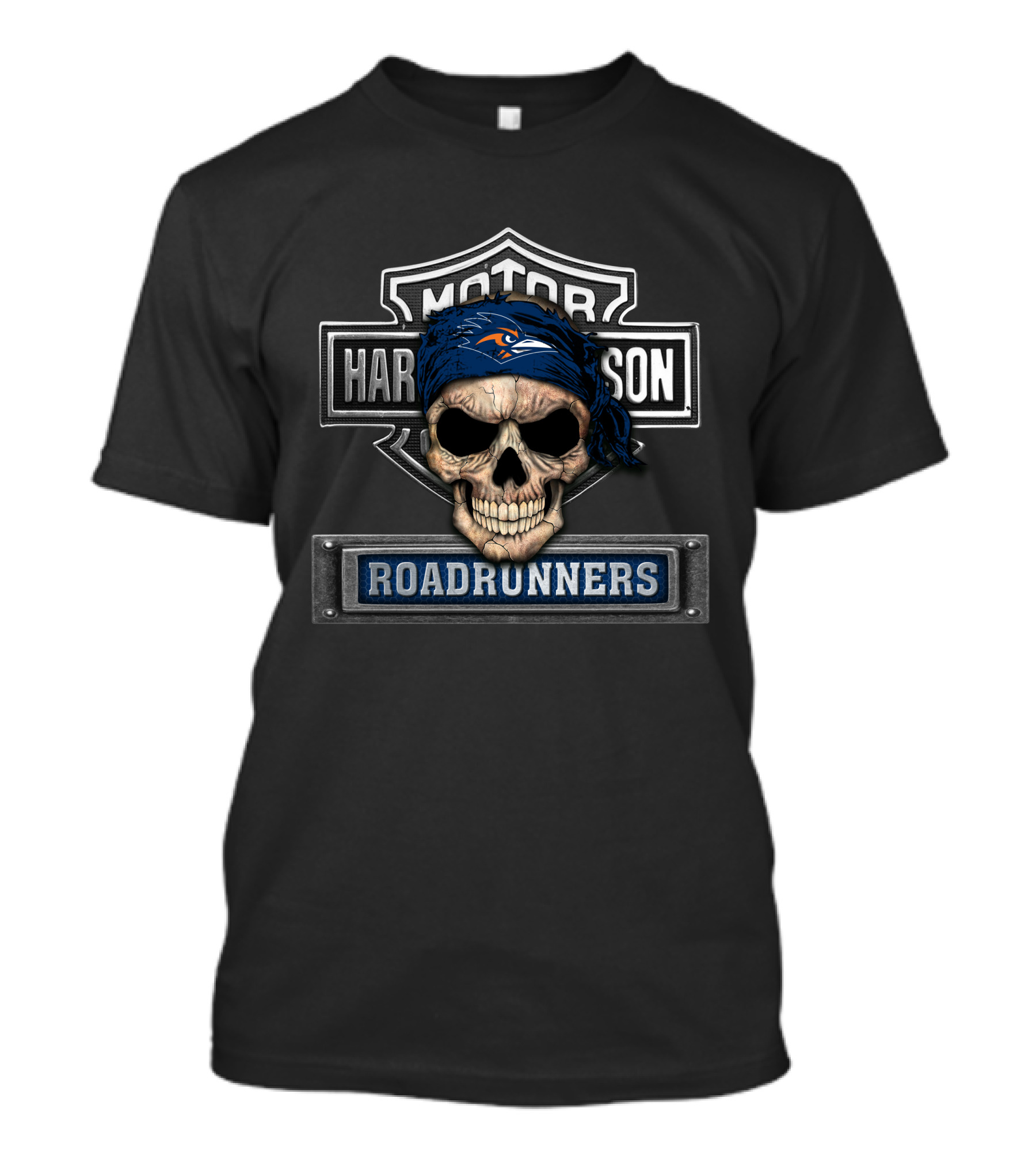 Motor Harley Davidson Roadrunners Skull Bandana Utsa T-Shirt