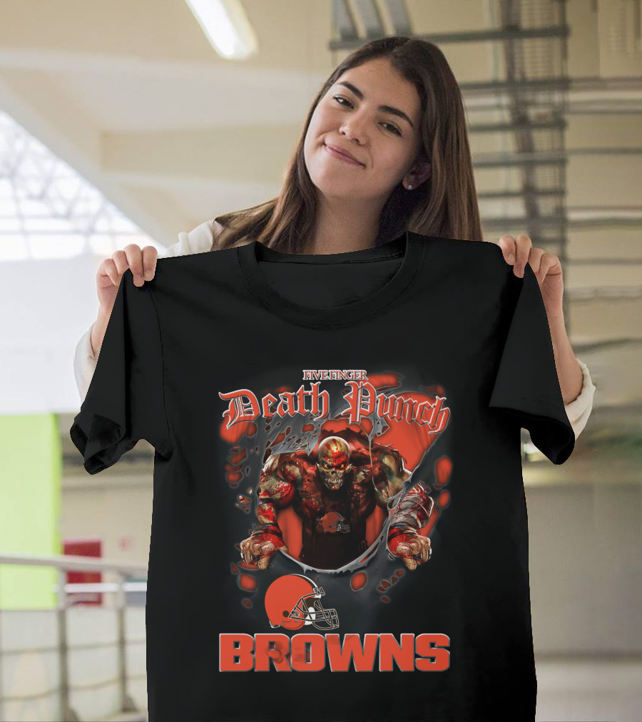 Five Finger Death Punch Cleveland Browns Nfl Football Fans T-Shirt