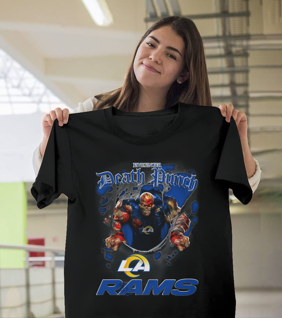 Five Finger Death Punch Los Angeles Rams Nfl Football Fans Monster T-Shirt
