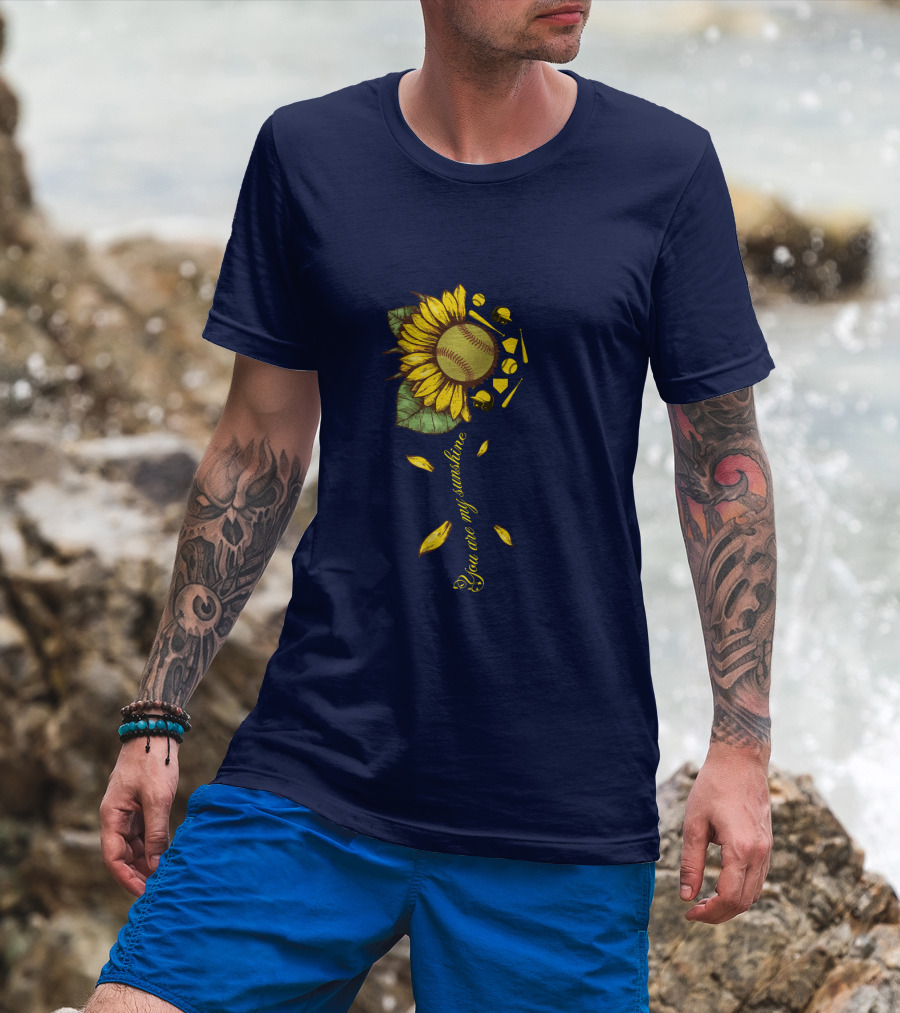 You Are My Sunshine Softball Sunflower T-Shirt