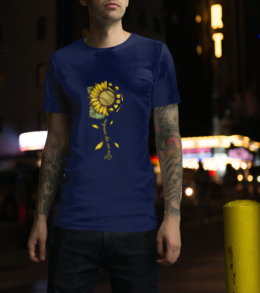 You Are My Sunshine Softball Sunflower T-Shirt