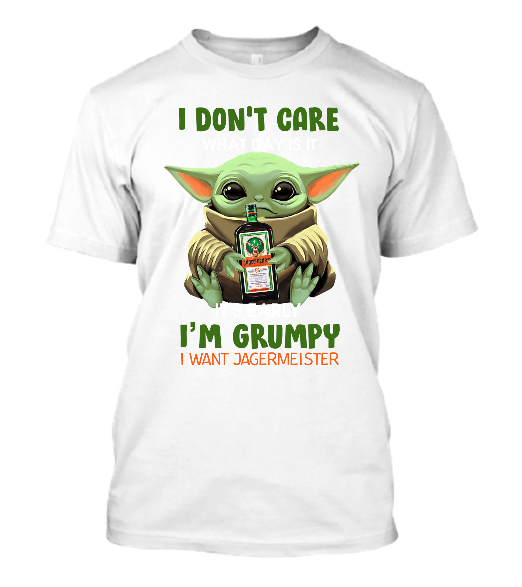 I Don't Care I'm Grumpy I Want Jagermeister Yoda Hug Jag T-Shirt