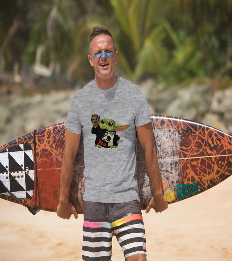 Baby Yoda Texas Chainsaw Massacre Mashup T-Shirt